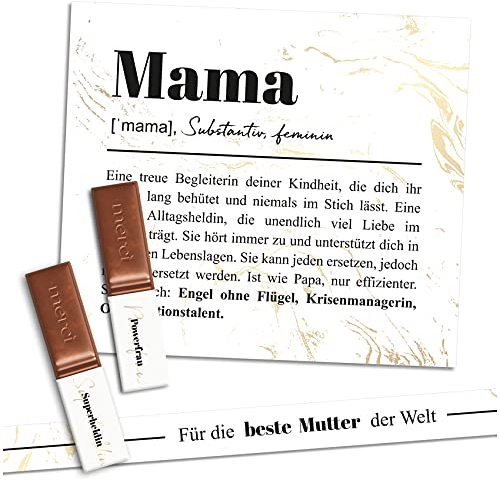 Aufkleber Set auf 3 Din A4 Sticker Bögen für Merci Schokolade für 250g Box als Geschenk ohne Schokoriegel zum persönlich Danke sagen Y062 (03 Mama)