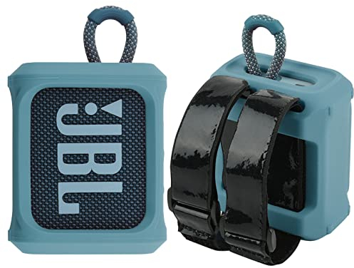 TXesign Silicone Case for JBL Go 3 Portable Speaker with Removable Strap for Bike Golf Cart Travel Carrying Case Protective Sleeve Speaker Cover (Sky Blue)