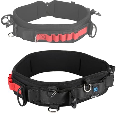 PULUZ Multi-Function Waist Belt for SLR/DSLR Cameras, Adjustable Camera Strap with Hook for Hanging Accessories, Red, 88cm*8cm