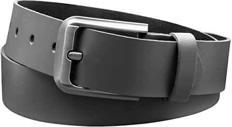 Vascavi Ledergürtel, 4 cm breit, Echtes Leder, Unisex Gürtel für Damen und Herren, MADE IN GERMANY, AM55-SL-Grau-120