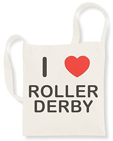 I Love Roller Derby - Sling Bag aus Baumwolle, beige, Einheitsgröße