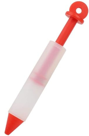 Kuchenglasur-Stift, Silikon-Lebensmittel-Schreibstift, Kuchen, Dessert, Dekorationswerkzeuge, Stift, Schreibflaschen, praktische Quetschbackwerkzeuge, 4 Düsen, Kuchen Dekorstift(rot)