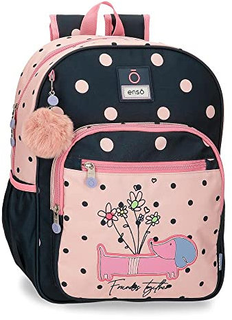 Enso Friends Together Schulrucksack, anpassbar, Rosa, 30 x 38 x 12 cm, Polyester, 13,68 l, Rosa, Schulrucksack, anpassbar an den Trolley