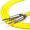 Copper Cables by designacable.com 10m - Yellow Tourgrade Balanced TRS Jack to Jack Lead - Handmade in the UK using foxTWO Cable & Seetronic MP3X Jacks.