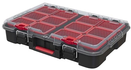 Keter Stack n' Roll Modularer DIY-Organizer, herausnehmbare Behälter, stapelbar, leicht, langlebig, wasserabweisend, Schwarz