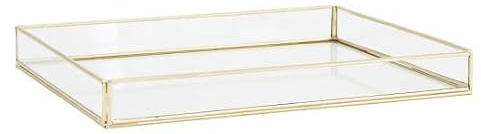 Madam Stoltz Mittelgroßes, quadratisches Glas-Tablett