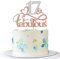 RoadSea 17 & Fabulous Cake Topper – Jungen Mädchen 17 Jahre alt Geburtstag Kuchenzubehör – Happy 17th Birthday Anniversary Party Dekorationen – Roségold & Silber Glitter (17)