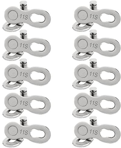 10 Pairs Bike 11 Speed Chain Link Connector Steel Quick Link Universal Bicycle Chain Connector Lightweight Magic Buckle Missing Master Links Bicycle Chain Accessories