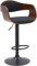 CLP Barhocker Kingston mit hochwertiger Polsterung, Höhenverstellbarer Barstuhl mit robustem Metallgestell bis 150 kg belastbar, Farbe:walnuss/schwarz, Material:Stoff