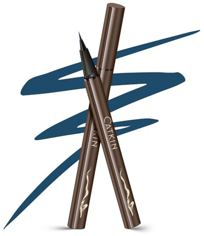 CATKIN Dreamworld Liquid Eyeliner, Wasserfester Flüssiger Blau Ink Eyelinerstift, High Precision, Schnelltrocknend, Wischfest, 24 Stunden Halt, Alkoholfreie und Hochpigmentierte Formel, 0.8ml