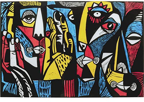 Kare Design Glasbild Arte, Mehrfarbig, Glasgemälde, Wanddekoration, Kunstwerk, Fotodruck, Abstrakt, Modern, Wohnzimmer, Schlafzimmer, Flur, 100x150x0,4cm