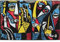 Kare Design Glasbild Arte, Mehrfarbig, Glasgemälde, Wanddekoration, Kunstwerk, Fotodruck, Abstrakt, Modern, Wohnzimmer, Schlafzimmer, Flur, 100x150x0,4cm