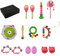 Locisne 14 Stück hölzerne Musikinstrumente Set, rosa Mini-Band musikalischen sensorischen Einleitung Instrumente, Rocking Drums Sand Hammer/Rasseln/Sand Eier/Ring Hand Rasseln für 1+ Jahr alt