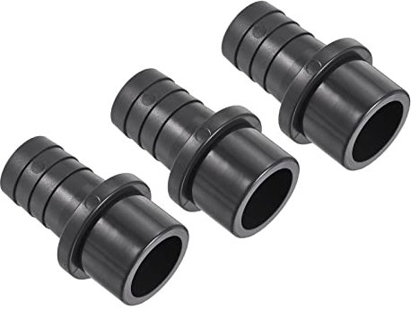 M METERXITY 3 Paquet PVC Tuyau Raccord - Eau Tube Connecteur, 25mm Barbillon Droit Tuyau Joint, Appliquer à Extérieur/Jardin/Piscine (OD 32mm, Noir)