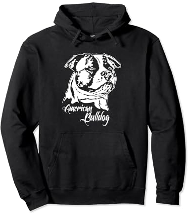 American Bulldog Portrait Hund Hundeportrait Hunde Pullover Hoodie