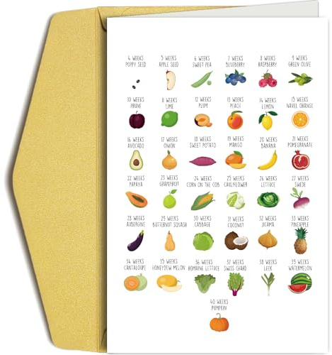 Oamiolek Funny Fruit And Vegetable Baby Shower Card, Pregnancy Congratulations Card for Couple, New Baby Card for New Mom Dad Parents, Pregnancy Announcement Gift for Family Friends
