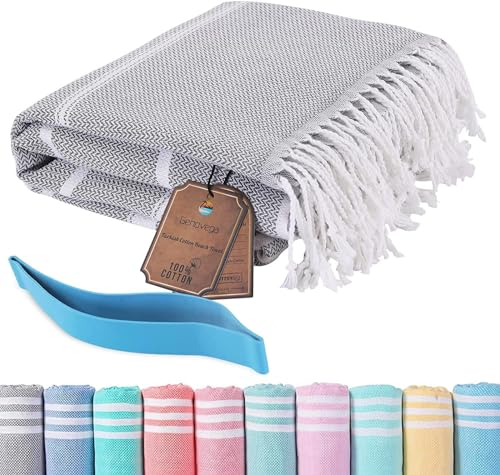 Strandtuch Saunahandtuch Groß Strand Handtücher xxl Strandhandtuch Saunatuch Hamamtuch Badetuch Reisehandtuch Strandtücher Damen Beach Towel Strandlaken Grau Baumwolle Sauna Zubehör Saunatücher