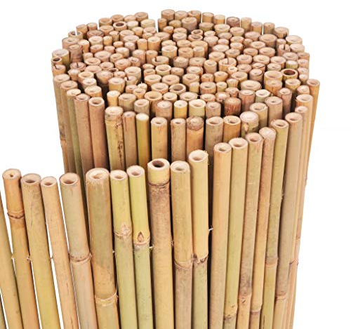 Gecheer Bambuszaun, Gartenabgrenzung 300 x 100 cm Runder Bambus für Gartendekor