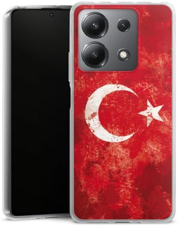 DeinDesign Silikon Hülle kompatibel mit Xiaomi Redmi Note 13 5G Case transparent Handyhülle Türkei Flagge Mond
