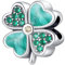 NUNUYAYA Damen Charm Anhänger für Armband 925 Sterling Silber Green Four-Leaf Clover Charms Beads passend für Armband Halskette,Charm Anhänger für Europäischen Armbänder für Frauen Mädchen