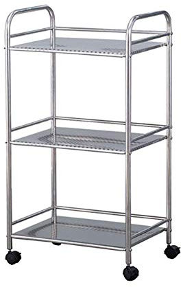 CCYENG Servierwagen Medizinischer Wagen Werkzeug 3-stufiger Rollwagen für Schönheitssalons, Küchenregal mit Universalbremsrad, medizinischer Gerätewagen aus Edelstahl