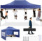 COBIZI Tonnelle Pliante 3x4.5 Tonnelle de Jardin avec 4 Panneaux Latéraux, étanche, Stable, Pliable, Extérieur, Protection UV 50+, Bleu foncé
