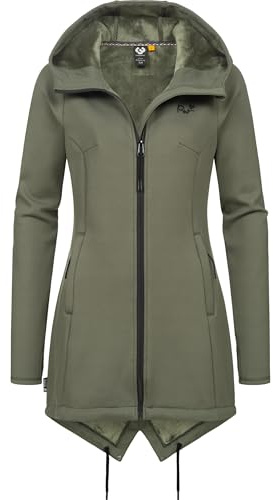 Ragwear Damen Kurzmantel Softshellmantel mit super kuscheligem, warmem Fleece-Innenfutter Wingi YOUMODO XS-3XL