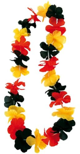 Goldschmidt Deutschland Fanartikel schwarz rot gelb | Fan Accessoires Deko zur EM WM (Blumenkette)