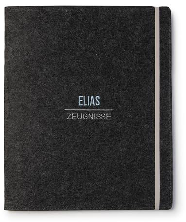 ohee manufaktur Zeugnismappe personalisiert aus Filz A4 (Farbe & Stickerei wählbar) - Mappe mit Namen für Zeugnisse, Dokumente, Schreibblock, Stifthalter