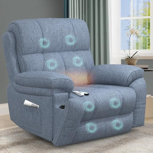 YONISEE Lift Chair Recliners for Elderly, Recliner Chair with Massage & Heat, Extended Footrest, Oversized Recliners Armchair Lounge Sofa with Type C+USB Ports, Hidden Drink Holders, Dual Side Pockets