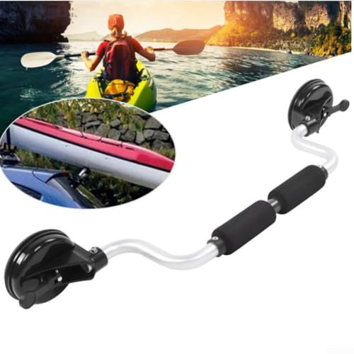 Suction Boat Roller Load Assist for Kayak and Canoe For Mounting, Heavy Duty Aluminum Bars, Suction Cups, Scratch Resistant Foam (Silver)
