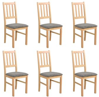 LeafDesign Küchenstühle 6er Set - Stuhl Buche Massiv - Esszimmerstuhl 120 kg - Stühle Esszimmer 6er Set - Holzstuhl - Esstischstühle - Esszimmerstühle Holz - Graphit - Hygge 91