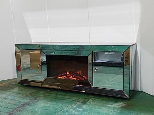 QPWYSH Cheminee, W 57 Pouces XD 13,8 Pouces XH 19,7 Pouces Flash Silver Combinaison TV Armoire de cheminée for Le Salon