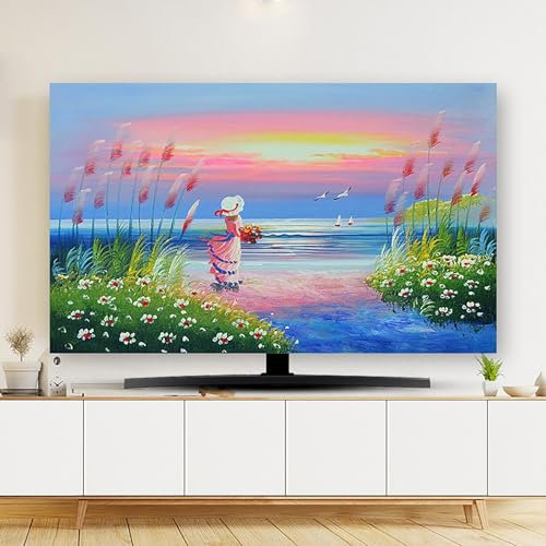 Gaoxianglin Universal TV Cover Indoor Dust Cover, Elegant TV Screen Protector Cover Type 19-100 Inch LCD LED TV Dust Cover Cloth TV Fabric Interior Decoration(Color:color18,Size:100in)