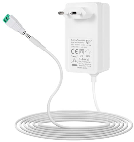 24V 3A Alimentation Adaptateur 72W Transformateurs 5,5 x 2,1/2,5mm Adaptateur Secteur Universel avec DC Connecteur Femelle pour CCTV Caméra, Routeur, Bande Lumineuse LED 5050 2835 et électroniques