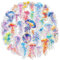 Holografische Aufkleber, 30pcs Transparente Scrapbooking Aufkleber, PET Aufkleber Scrapbooking, Hologramm Sticker Kinder, Geeignet für Sammelalben, Fotoalben, Tagebücher, Bastelarbeiten(Qualle)
