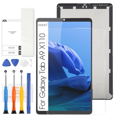LCD Screen for Samsung Galaxy Tab A9 X110 SM-X110 Screen Display Touch Screen Assembly with Repair Kit (8.7 Inch, Black Frameless, Not for SM-X115)
