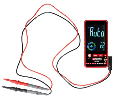 KS TOOLS - 150.1765F - Multimètre digital - Testeur électrique true RMS - Tension du courant alternatif et continu - Résistance - Fréquence - Testeur de diodes