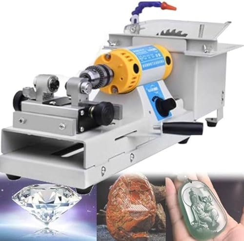 Tornio da banco per lucidatura gioielli multifunzione con potenza 750W, velocità regolabile 800-10000 giri/min per smerigliatura lapidaria, lucidatura e foratura