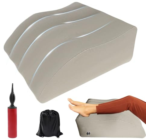 Cuscino per Gambe Gonfiabile a Cuneo, Cuscino Gambe per Dormire, per Migliorare la Circolazione Sanguigna, Ridurre il Gonfiore e Alleviare il Mal di Schiena, Portatile per Dormire, Viaggi e Casa