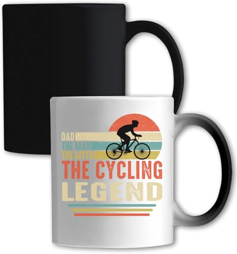 Dad The Man The Myth The Cycling Legend Bicycle Graphic Color Changing Mug White