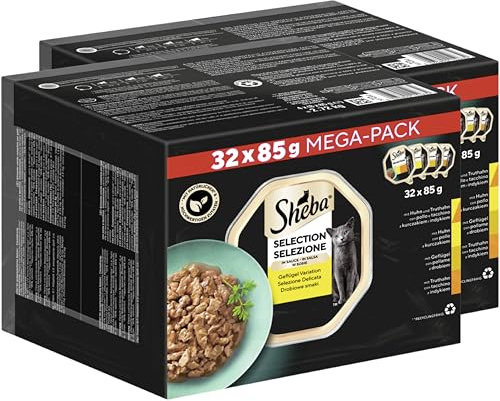 SHEBA® Schale Multipack Selection in Sauce Geflügel Variation 2 x 32 x 85g