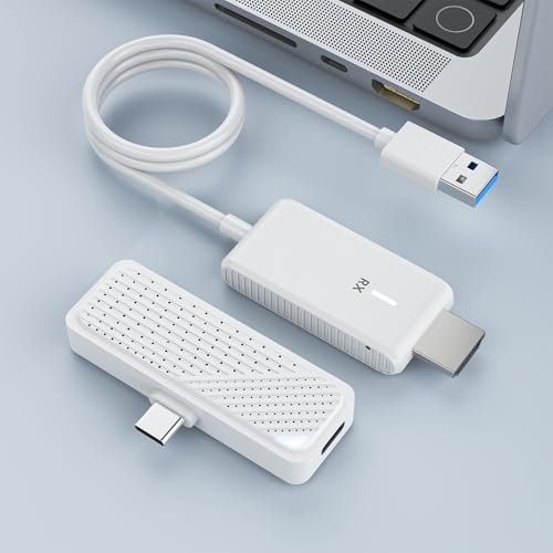 Trasmettitore e ricevitore HDMI wireless di tipo C per iPhone e laptop, proiettore HDMI wireless di tipo C da 50 m, uscita 1080p a 60 Hz, plug & play 2.4G/5G per streaming video/audio a HDTV/monitor