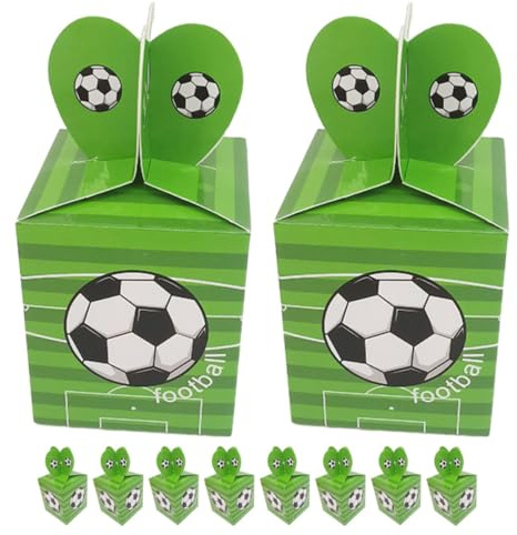 MAGICLULU 50 Stück Fußball Partyboxen Süßigkeitenboxen aus Karton mit Fußballmotiv Kleine Geschenkboxen für Geburtstage Hochzeiten Weihnachtsfeiern und Partys