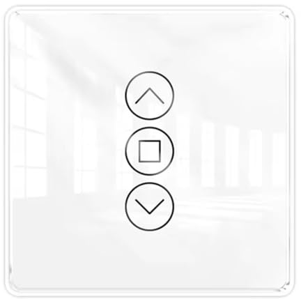 Cenroelon Tuya WiFi RF433 2.5D Arc Curtain Switch Glass Touch Panel for Roller Blinds Shutters Switch APP Wireless B