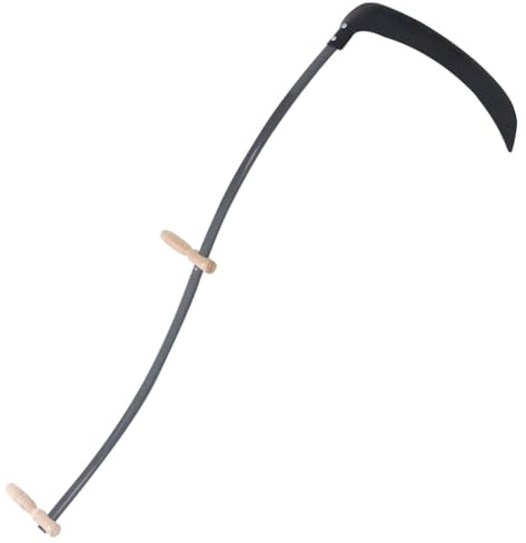 Teenpull Sense mit Schleifstein Stahl 145 cm Stiel Länge handlich robust mit Holzgriffen Gartenwerkzeug für Rasenpflege Beetkante Unkrautentfernung Rasenkantenschneider vielseitig