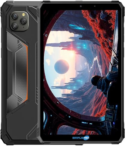 SIMPLETEK - Tablet Rugged 8,68 - 128GB ROM - 6+18GB RAM Boost - Batteria 6600mAh - Protezione IP68/IP69K - Android 13 - NFC - Dual SIM 4G LTE + Wi-Fi