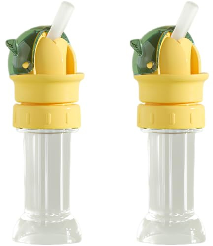 Deskium 2 STK. Wasserflaschen-Ausgusskappen, universeller Trinkaufsatz kompatibel mit 1,10 in / 2,8 cm und 1,38 in / 3,5 cm Hals, Silikon-Adapter mit Katzenmotiv für Reise und Outdoor, grün
