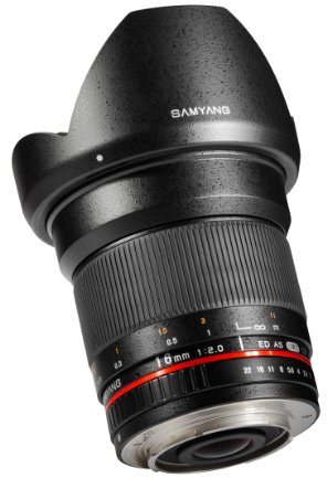 Samyang Obiettivo 16mm F/2.0 ED AS UMC CS per Sony E, APS -C, Nero
