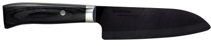 Kyocera JPN de 140bk Japón serie Cuchillo Santoku 14 cm, hoja de cerámica y mango negro